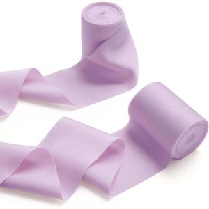 imageLings Moment Satin Orange Ribbon 26 Inch x 13Yd Burnt Orange Silk Extra Wide Thick Fabric Ribbons for Craft Gift Wrapping Flower Bouquet Wreaths Birthday Wedding Welcome Sign DecorationsPrplDusty Violet