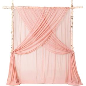 imageLings moment Pink Backdrop Curtains 10Ft x 23Ft Red Clay Long Sheer WrinkleFree Background Backdrop CurtainampampTable Cloth for Birthday Party Wedding Baby Shower Photo Booth DecorPkred Clay