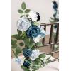imageLings moment 10pcs Wedding Chair Decorations Aisle Floral Swag Artificial Pew Flowers Hanging Garland Apricot ampamp Cream for Ceremony Reception Church Rose Floral Faux Arrangement Party Outdoor DecorDusty Blue  Navy