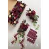 imageLings moment 8 Wedding Artificial Aisle Pew Flowers Chair Decorations Arrangements with Chiffon Ribbons Bordeaux Red for Ceremony Reception Chair Back Floral Decor Reception Church Party OutdoorRedbordeaux Red