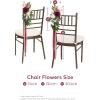 imageLings moment 8 Wedding Artificial Aisle Pew Flowers Chair Decorations Arrangements with Chiffon Ribbons Bordeaux Red for Ceremony Reception Chair Back Floral Decor Reception Church Party OutdoorRed Marsala  Blush