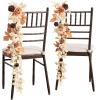 imageLings moment 10pcs Wedding Chair Decorations Aisle Floral Swag Artificial Pew Flowers Hanging Garland Apricot ampamp Cream for Ceremony Reception Church Rose Floral Faux Arrangement Party Outdoor DecorRust  Sepia