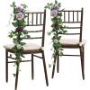 imageLings moment 10pcs Wedding Chair Decorations Aisle Floral Swag Artificial Pew Flowers Hanging Garland Apricot ampamp Cream for Ceremony Reception Church Rose Floral Faux Arrangement Party Outdoor DecorSage Purple  Provence Blue