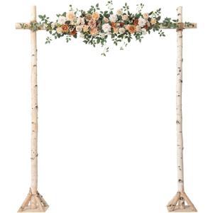 imageLings moment Wedding Arch Flowers  65FT Floral Garland for Ceremony Arbor Backdrop Decoration  Artificial Rose Floral Swag for Sweetheart Table Birthday Party Baby Shower Masala RedOrapricot  Peach