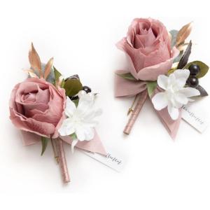 imageLings moment Boutonniere for Men 2pcs Groom Groomsmen Guest Boutonniere Artificial Flowers for WeddingPromHomecoming etcBurnt Orange TerracottaPkdusty Rose  Mauve