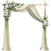 imageLings moment Wedding Arch Flowers with Drapes KitPack of 5 2pcs Flower Arrangements 3pcs Sheer Hanging Drapes Ceremony Arbor Backdrop Artificial Rose Floral Decor Terracotta ampamp Burnt OrangeWhtwhite Green