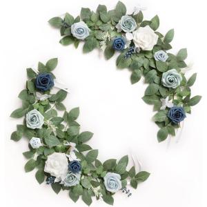 imageLings moment 2Pack 2ft Ivory Artificial Flowers Garland White ampamp Beige Lantern Flower Centerpieces Wedding Aisle Decor Chair Flowers Arch Floral for Signs DIY Table Wall Window Cake DecorationBludusty Blue  Navy