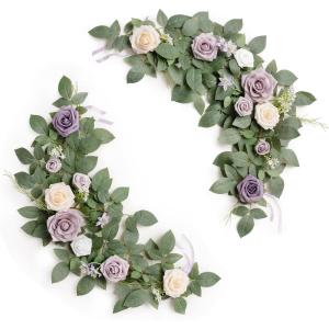 imageLings moment 2Pack 2ft Ivory Artificial Flowers Garland White ampamp Beige Lantern Flower Centerpieces Wedding Aisle Decor Chair Flowers Arch Floral for Signs DIY Table Wall Window Cake DecorationPrpllilac