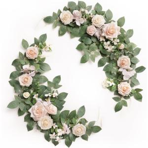 imageLings moment 2Pack 2ft Ivory Artificial Flowers Garland White ampamp Beige Lantern Flower Centerpieces Wedding Aisle Decor Chair Flowers Arch Floral for Signs DIY Table Wall Window Cake DecorationPkblush  Cream