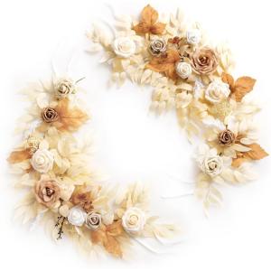 imageLings moment 2Pack 2ft Ivory Artificial Flowers Garland White ampamp Beige Lantern Flower Centerpieces Wedding Aisle Decor Chair Flowers Arch Floral for Signs DIY Table Wall Window Cake DecorationBrwhite  Beige