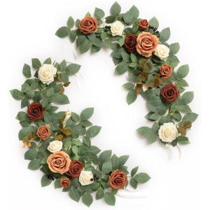 imageLings moment 2Pack 2ft Ivory Artificial Flowers Garland White ampamp Beige Lantern Flower Centerpieces Wedding Aisle Decor Chair Flowers Arch Floral for Signs DIY Table Wall Window Cake DecorationOrsunset Terracotta