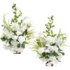 imageLings moment 175quot Tall Standing Artificial Flowers Arrangements 2 pcs Wedding Aisle Runner Chair Decorations Terracotta ampamp Burnt Orange Centerpieces for Ceremony Reception Rose Floral Party OutdoorWht Lily of the Valley White