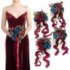 imageLings moment Artificial Bridesmaid Bouquets Set of 4Marsala Wedding Flower Bouquets White Floral Bouquet Blush Bridal Bouquets with RibbonCeremonyAnniversary7inch DiameterBlunavy Blue  Burgundy