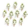 imageLings moment Boutonniere for Men 10pcs Groomsmen Guest Boutonniere Artificial Flowers for Wedding DcorPromHomecomingetcBlack Baccara BurgundyWHTWhite  Lily Valley