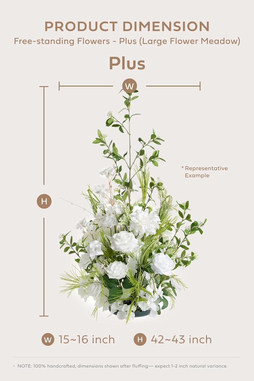 image:imageLings moment Free Standing Artificial Flowers Arrangements 2pcs Wedding Aisle Runner Chair Decorations Arch Altar Stage for Ceremony Reception Rose Home GrnWhite amp Sage 41 Tall x 22 Cross