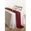 image:imageLings Moment 14Ft Brown Sheer Chiffon Like Table Runner for Wedding Party Bridal Shower Decorations Birthday Party DecorationsRedburgundy