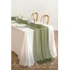 image:imageLings Moment 14Ft Brown Sheer Chiffon Like Table Runner for Wedding Party Bridal Shower Decorations Birthday Party DecorationsSage Green