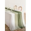 image:imageLings Moment Sage Green amp Campsite Chiffon Like Table Runner 30 x 120 Set of 2 for Sweetheart Table Wedding Party Bridal Shower Decoration