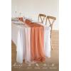 image:imageLings Moment Terracotta amp Nude Pink Silky Crinkle Chiffon Like Table Runner 30 x 120 Set of 2 Burnt Orange for Wedding Party Bridal Shower DecorationTerracotta  Nude