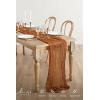 image:imageLings moment 14Ft Lilac amp Gold Cheesecloth Table Runner Boho Chic Gauze SemiSheer Tablecloth for Wedding Celebrations for Baby Shower DecorationsBrown Terracotta