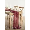 image:imageLings moment 14Ft Lilac amp Gold Cheesecloth Table Runner Boho Chic Gauze SemiSheer Tablecloth for Wedding Celebrations for Baby Shower DecorationsBurgundy