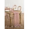 image:imageLings moment 14Ft Lilac amp Gold Cheesecloth Table Runner Boho Chic Gauze SemiSheer Tablecloth for Wedding Celebrations for Baby Shower DecorationsDusty Rose