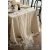 image:imageLings moment 14Ft Lilac amp Gold Cheesecloth Table Runner Boho Chic Gauze SemiSheer Tablecloth for Wedding Celebrations for Baby Shower DecorationsIvory