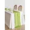 image:imageLings moment 14Ft Lilac amp Gold Cheesecloth Table Runner Boho Chic Gauze SemiSheer Tablecloth for Wedding Celebrations for Baby Shower DecorationsLight Green