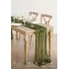 image:imageLings moment 14Ft Lilac amp Gold Cheesecloth Table Runner Boho Chic Gauze SemiSheer Tablecloth for Wedding Celebrations for Baby Shower DecorationsOlive Moss Green