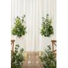 image:imageLings moment Free Standing Artificial Flowers Arrangements 2pcs Wedding Aisle Runner Chair Decorations Arch Altar Stage for Ceremony Reception Rose Home GrnWhite amp Sage 41 Tall x 22 Cross