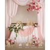 image:imageLings moment Powder Pink Wedding Table Cloths in Premium Crumpled Velvet 9ft x 11ft Fits 4ft6ft RectangularRound SweetheartampHead Table for Wedding Reception Bridal Shower Birthday DecorationWtwhite