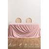 image:imageLings moment Powder Pink Wedding Table Cloths in Premium Crumpled Velvet 9ft x 11ft Fits 4ft6ft RectangularRound SweetheartampHead Table for Wedding Reception Bridal Shower Birthday DecorationPkdusty Rose  Cream