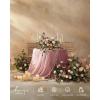 image:imageLings moment Powder Pink Wedding Table Cloths in Premium Crumpled Velvet 9ft x 11ft Fits 4ft6ft RectangularRound SweetheartampHead Table for Wedding Reception Bridal Shower Birthday DecorationPkdusty Rose  Cream