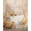 image:imageLings moment Powder Pink Wedding Table Cloths in Premium Crumpled Velvet 9ft x 11ft Fits 4ft6ft RectangularRound SweetheartampHead Table for Wedding Reception Bridal Shower Birthday DecorationWtwhite