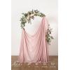 image:imageLings moment Powder Pink Wedding Table Cloths in Premium Crumpled Velvet 9ft x 11ft Fits 4ft6ft RectangularRound SweetheartampHead Table for Wedding Reception Bridal Shower Birthday DecorationPkdusty Rose  Cream