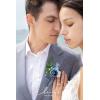 image:imageLings moment Wedding Artificial Flowers Package Bridal Bouquet Bridesmaid Bouquets Boutonniere for Men Rose PetalsDark Teal Burnt OrangeBlublue