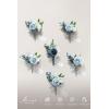 image:imageLings moment Wedding Artificial Flowers Package Bridal Bouquet Bridesmaid Bouquets Boutonniere for Men Rose PetalsDark Teal Burnt OrangeBlublue