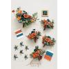 image:imageLings moment Wedding Artificial Flowers Package Bridal Bouquet Bridesmaid Bouquets Boutonniere for Men Rose PetalsDark Teal Burnt OrangeOrdark Teal  Burnt Orange