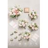 image:imageLings moment Wedding Artificial Flowers Package Bridal Bouquet Bridesmaid Bouquets Boutonniere for Men Rose PetalsDark Teal Burnt OrangePkblush  Pink