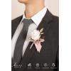 image:imageLings moment Wedding Artificial Flowers Package Bridal Bouquet Bridesmaid Bouquets Boutonniere for Men Rose PetalsDark Teal Burnt OrangePkdusty Rose Muave