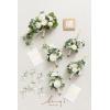 image:imageLings moment Wedding Artificial Flowers Package Bridal Bouquet Bridesmaid Bouquets Boutonniere for Men Rose PetalsDark Teal Burnt OrangeWhtwhite Sage