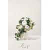 image:imageLings moment Wedding Artificial Flowers Package Bridal Bouquet Bridesmaid Bouquets Boutonniere for Men Rose PetalsDark Teal Burnt OrangeWhtwhite Sage