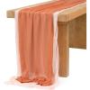 image:imageLings Moment Terracotta amp Nude Pink Silky Crinkle Chiffon Like Table Runner 30 x 120 Set of 2 Burnt Orange for Wedding Party Bridal Shower DecorationTerracotta  Nude