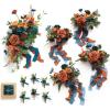 image:imageLings moment Wedding Artificial Flowers Package Bridal Bouquet Bridesmaid Bouquets Boutonniere for Men Rose PetalsDark Teal Burnt OrangeOrdark Teal  Burnt Orange