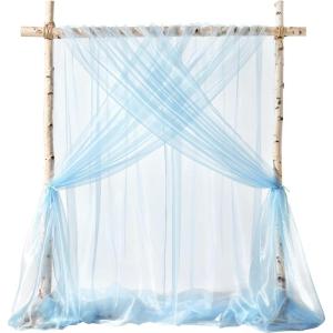 image:imageLings Moment 10ft x 23ft Blush Wedding Backdrop Curtains for Arch Drape Sheer Organza Fabric WrinkleFree Tablecloth for Birthday Baby Shower Bridal Shower Photo Booth DecorationBlNavy Blue