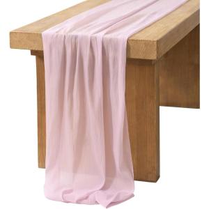 image:imageLings Moment 14Ft Brown Sheer Chiffon Like Table Runner for Wedding Party Bridal Shower Decorations Birthday Party DecorationsPrplmauve