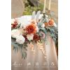 image:imageLings moment 9FT Spring Flower Garland Wedding Arch Flowers for Backdrop Decoration Eucalyptus amp Rose Artificial Floral Garland for Mantle  Sweetheart Head Table Decor for Reception Dusty BlueOrterracotta  Orange