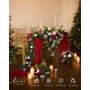 image:imageLings moment 9FT Spring Flower Garland Wedding Arch Flowers for Backdrop Decoration Eucalyptus amp Rose Artificial Floral Garland for Mantle  Sweetheart Head Table Decor for Reception Dusty BlueRedchristmas
