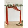 image:imageLings moment 9FT Spring Flower Garland Wedding Arch Flowers for Backdrop Decoration Eucalyptus amp Rose Artificial Floral Garland for Mantle  Sweetheart Head Table Decor for Reception Dusty BlueOrterracotta  Orange