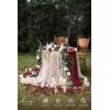 image:imageLings moment 9FT Spring Flower Garland Wedding Arch Flowers for Backdrop Decoration Eucalyptus amp Rose Artificial Floral Garland for Mantle  Sweetheart Head Table Decor for Reception Dusty BlueRedmarsala